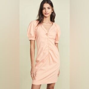 Rebecca Taylor La Vie Womens Peachy Pink Sheath Dress Size S Cotton Linen NWOT